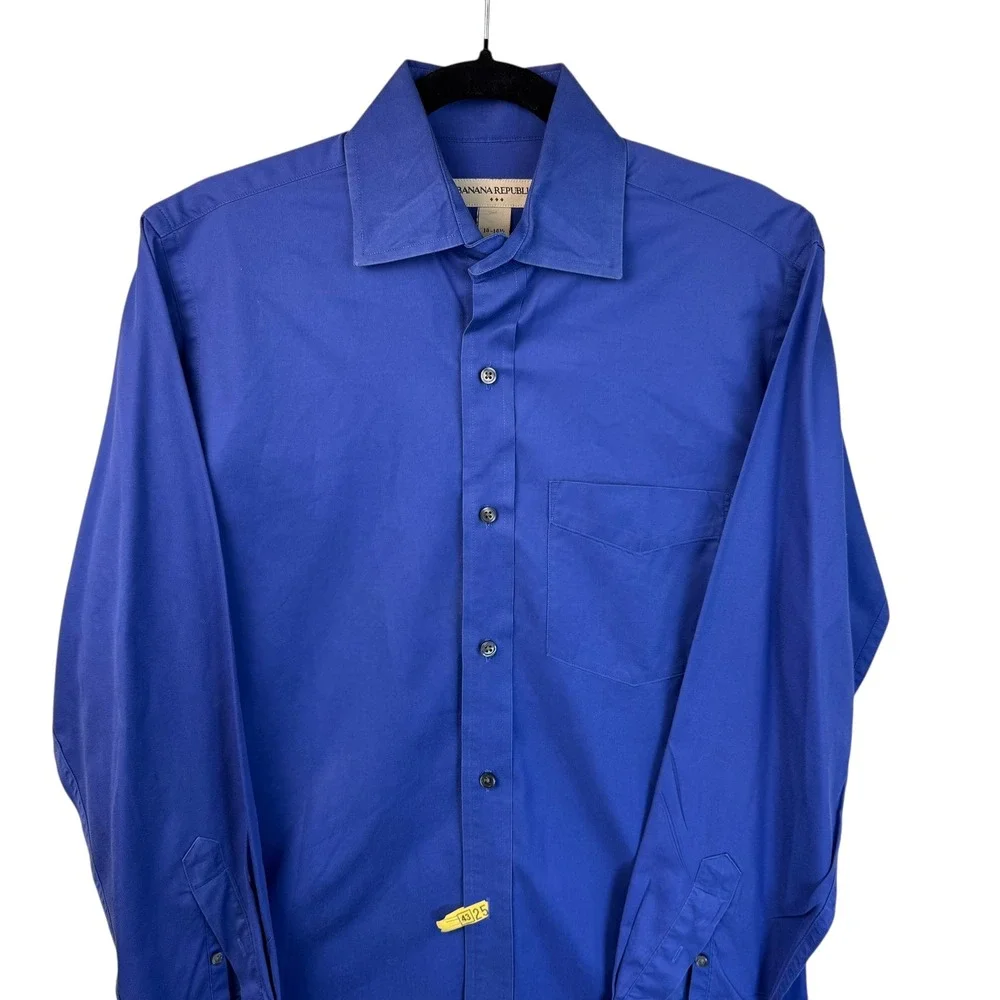 Banana Republic Mens Dress Shirt Small Long Sleeve‎ Button Up Blue Cotton